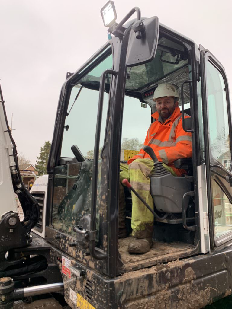 Graham on his Excavator